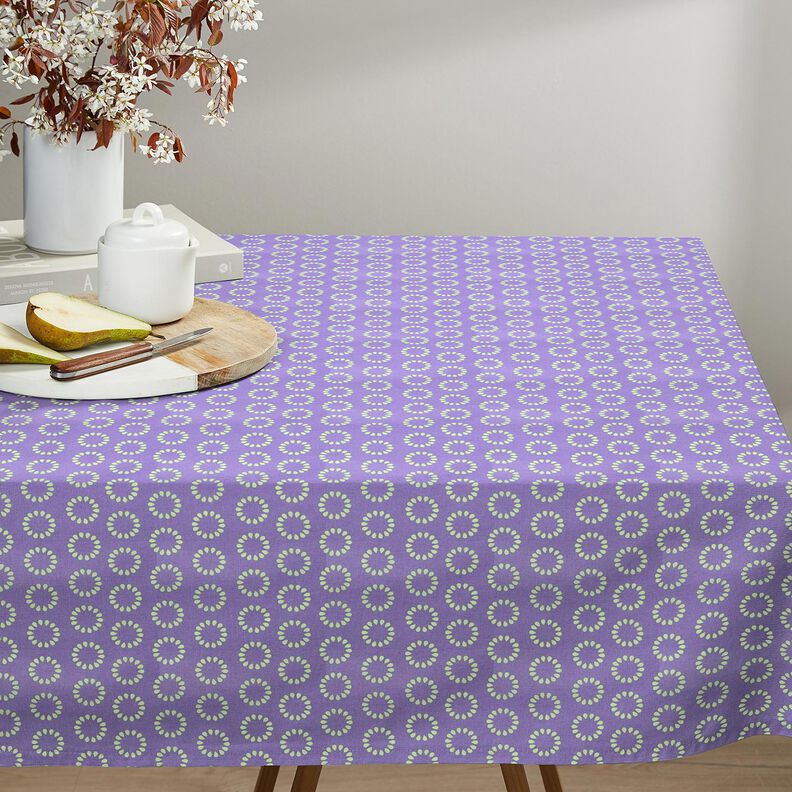 Behandlad bomull Färgglada cirklar – lavender/majgrön,  image number 6