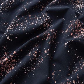 Bomullsjersey Guldspräcklig | Glitzerpüppi – svartblå/mörk gammelrosa, 