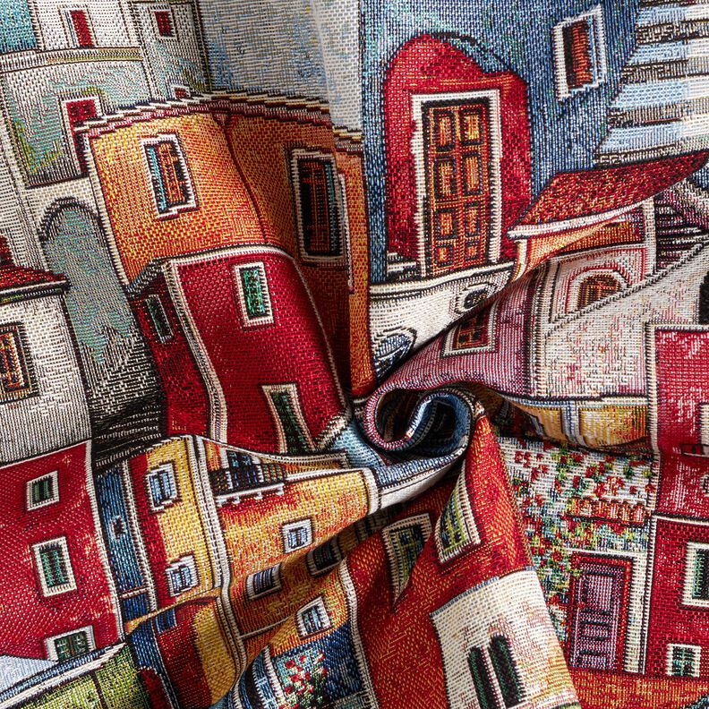 Dekorationstyg Gobeläng färgglad liten stad – kaminrött/blå,  image number 3
