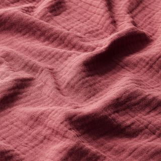 GOTS Muslin/Dubbel-krinkelväv | Tula – kaminrött, 