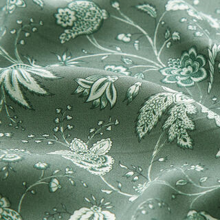 Viskostyg art nouveau-blommor – mörk furu, 