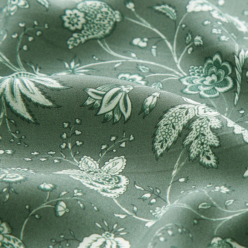 Viskostyg art nouveau-blommor – mörk furu,  image number 2