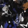 French Terry Sommarsweat skategraffiti Digitaltryck | Poppy Fabrics – svart/indigo,  thumbnail number 2