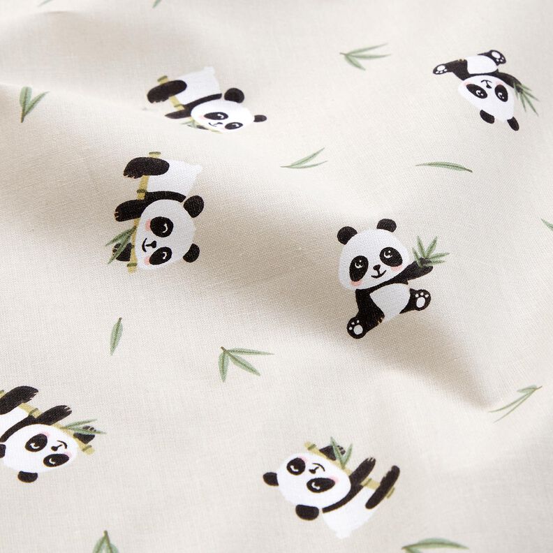 Bomullstyg Kretong söt panda – natur, image number 2