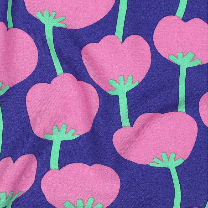 LENZING™ ECOVERO™ viskostyg  Poppies | Nerida Hansen – marinblått/pink,  image number 2