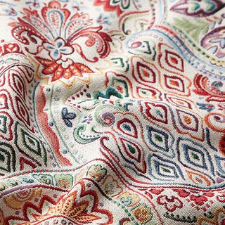 dekorationstyg gobeläng färgglad paisley – yllevit, 