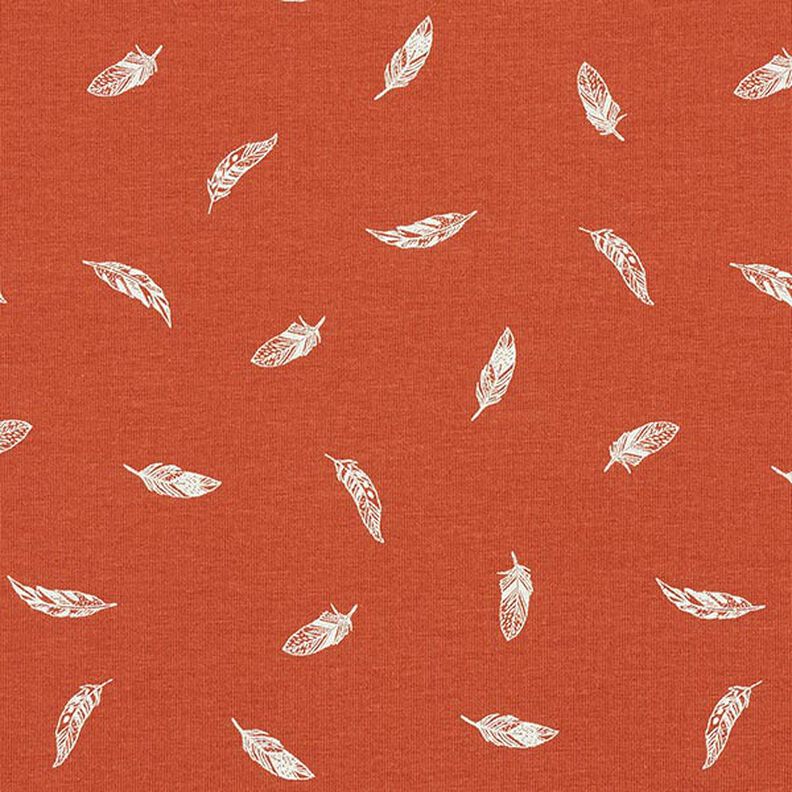 Bomullsjersey fjädrar – terracotta,  image number 1