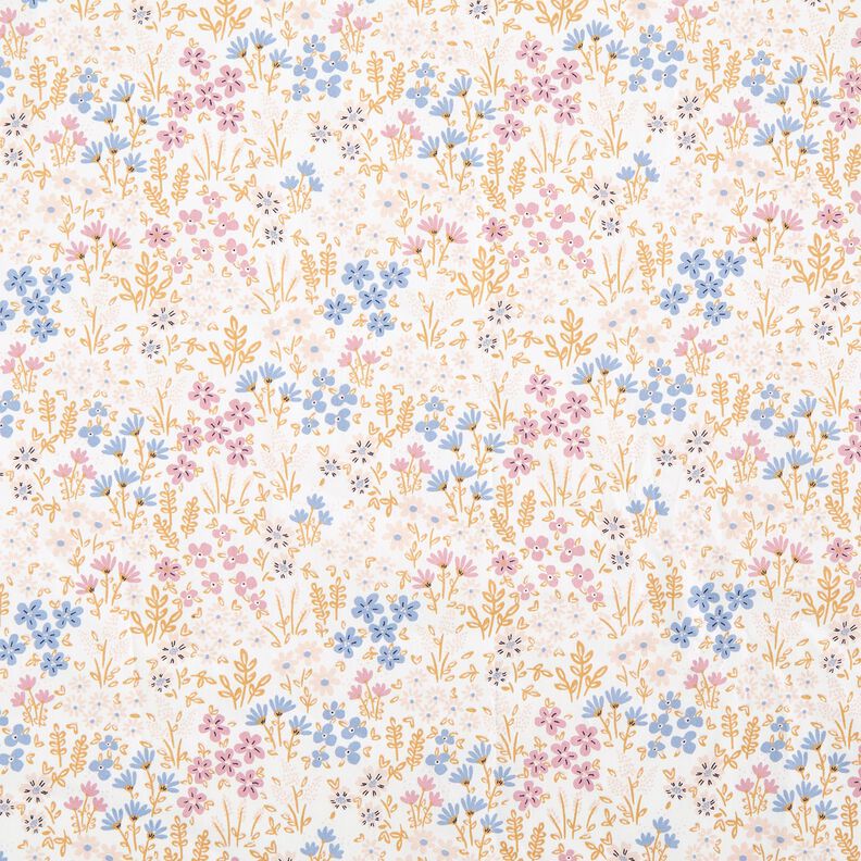 Behandlad bomull färgglad blomsteräng – vit/pastellviolett,  image number 1