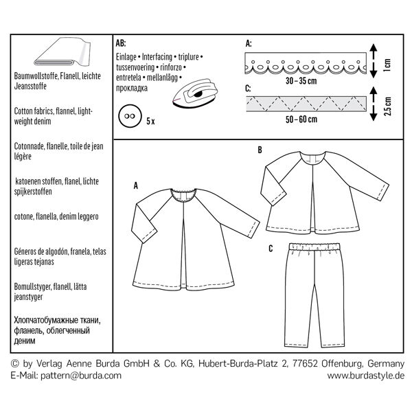 Babyklänning | Blus | Byxor, Burda 9348 | 68 - 98,  image number 8