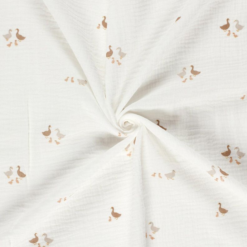 Muslin/Dubbel-krinkelväv Ankfamilj – yllevit/natur, image number 3