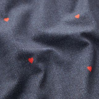 Bomullsjersey hjärtan med jeanslook Digitaltryck – blågrått/eldröd, 