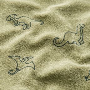 frottéjersey Dinosaurier – gråbeige, 