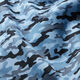 Bomullstyg Poplin kamouflage – blå,  thumbnail number 2