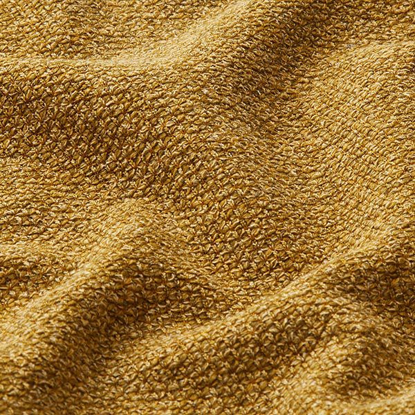 stickad bouclé melange – senap,  image number 2