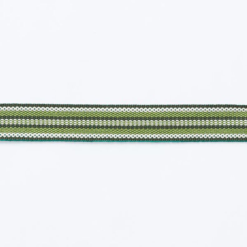 Vävt band Etno [ 15 mm ] – mörkgrön/gräsgrönt,  image number 1