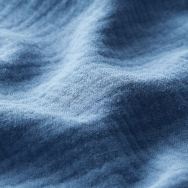 Muslin/Dubbel-krinkelväv – stålblått,  image number 3