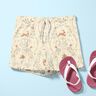 Muslin/Dubbel-krinkelväv fågel och kanin i blomsterträdgården – yllevit,  thumbnail number 6