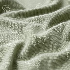 Våffeljersey babyelefanter – gråbeige, 