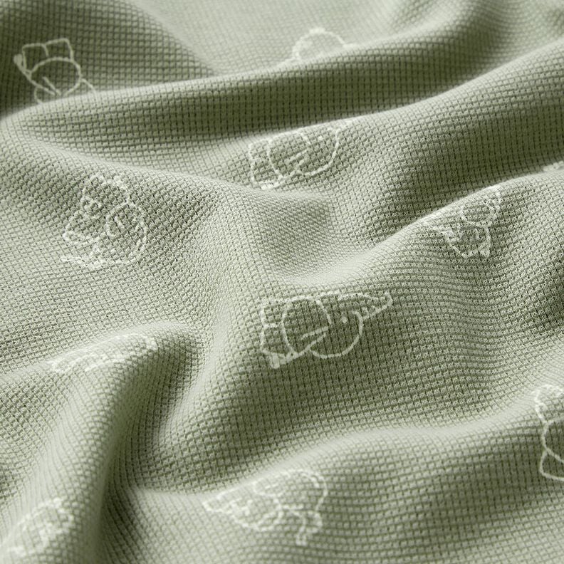 Våffeljersey babyelefanter – gråbeige,  image number 2