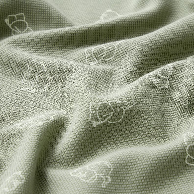 Våffeljersey babyelefanter – gråbeige, image number 2
