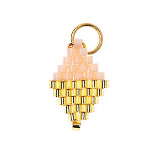 Hängsmycke Brick Stitch Romb [10 mm  x 15 mm] | Rico Design – rosa/guld, 