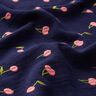 Muslin/Dubbel-krinkelväv Broderade körsbär | Poppy Fabrics – nattblå/rosa,  thumbnail number 2