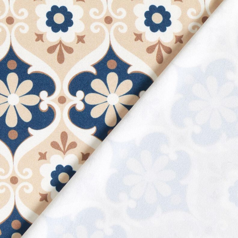 Jersey blommor ornament – beige/marinblått, image number 5