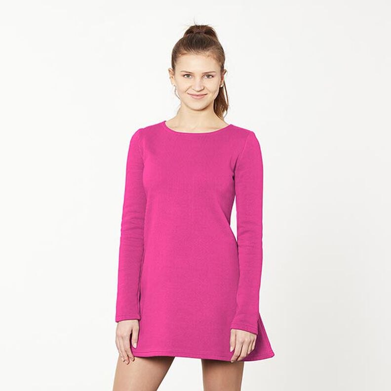Lätt bomullssweat enfärgad – intensiv rosa,  image number 6