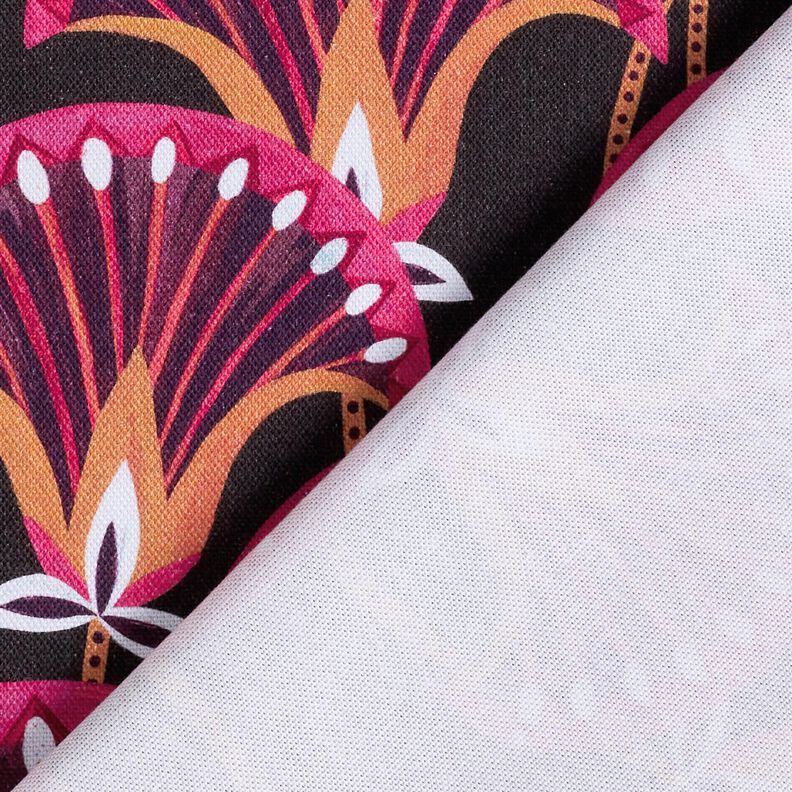 Dekorationstyg Canvas blomsolfjäder – svart/pink, image number 4
