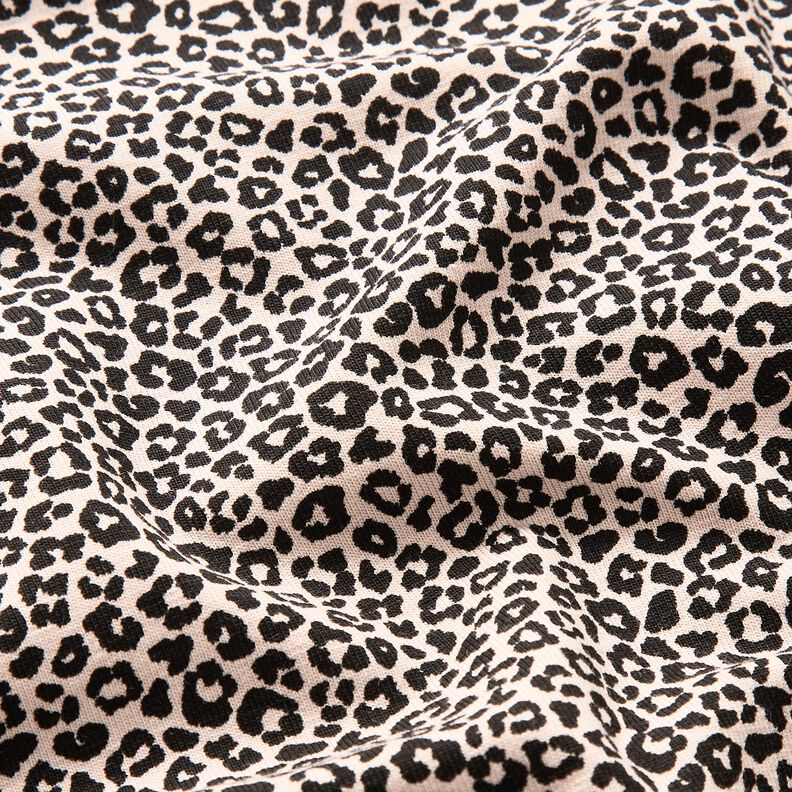 Bomullsjersey mini-leo-tryck – natur/svart, image number 2
