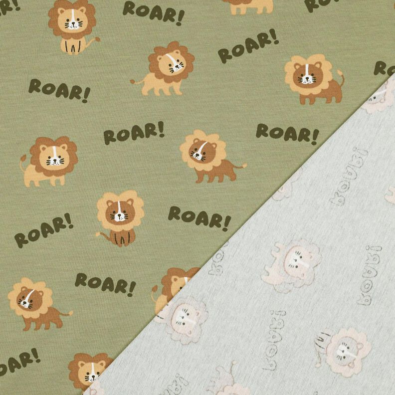 Bomullsjersey lejon | Poppy Fabrics &ndash; pistage/r&aring;djursbrun,  image number 4