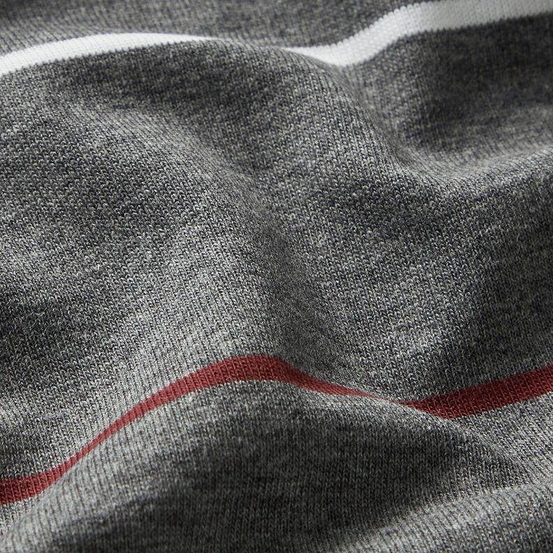 Bomullsjersey färgglada ränder – skiffergrått,  image number 2