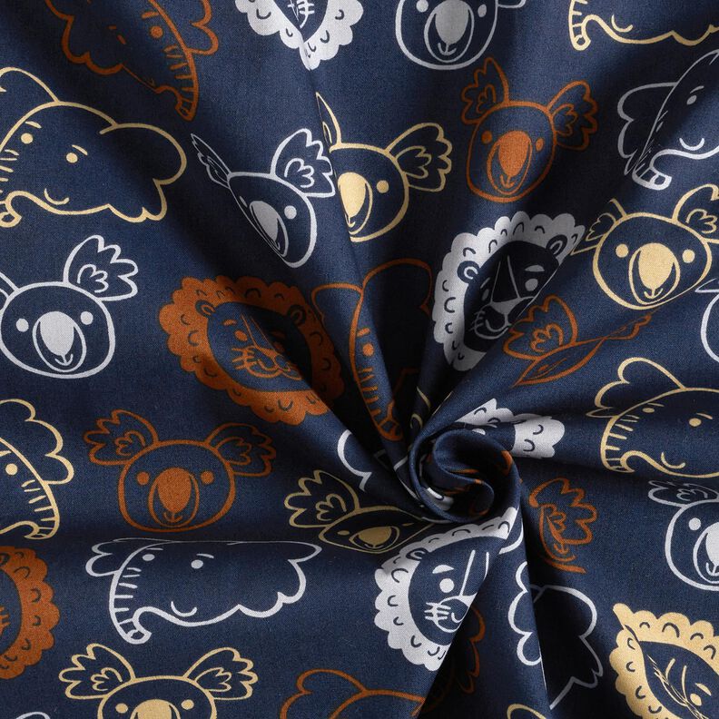 Bomullspoplin Djuransikten | Poppy Fabrics – blågrått,  image number 3