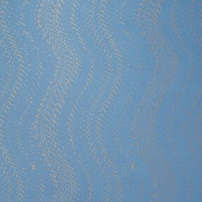Fodertyg Jacquard fiskfjällmönster – blå/guld, 