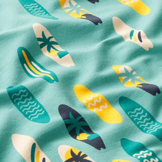 French Terry Sommarsweat retro surfbrädor  | PETIT CITRON – mintgrön, 