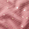 Muslin/Dubbel-krinkelväv Hjärtan Folietryck | by Poppy mörk gammelrosa/guldmetallic,  thumbnail number 3