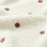 Teddyplysch broderade småblommor – yllevit/aubergine,  thumbnail number 2