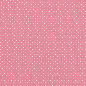 Bomullspoplin Små prickar – rosa/vit, 