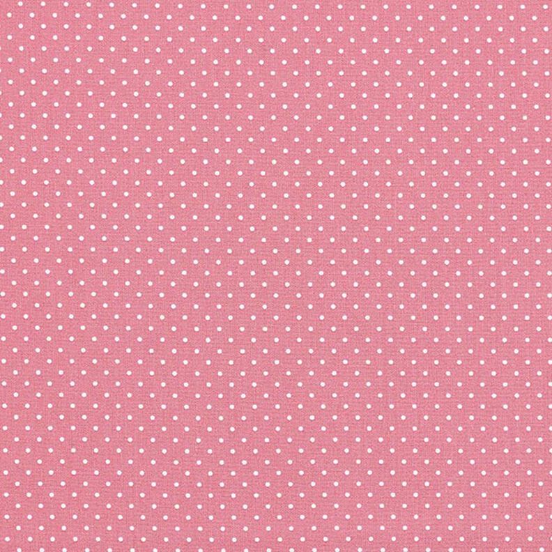 Bomullspoplin Små prickar – rosa/vit,  image number 1
