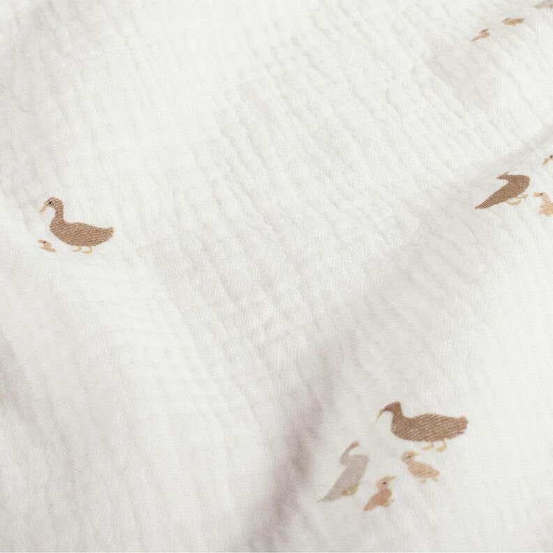 Muslin/Dubbel-krinkelväv Ankfamilj – yllevit/natur, image number 2