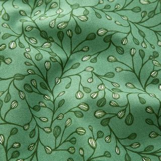 Dekorationstyg Halvpanama Små kvistar – grön, 