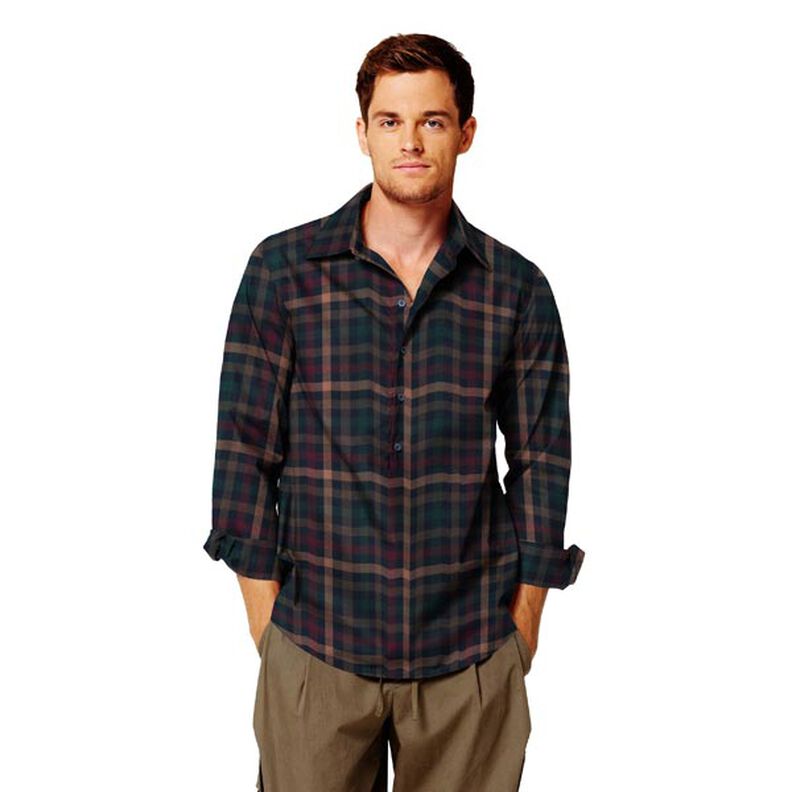 Skotskrutig stretch – navy,  image number 5
