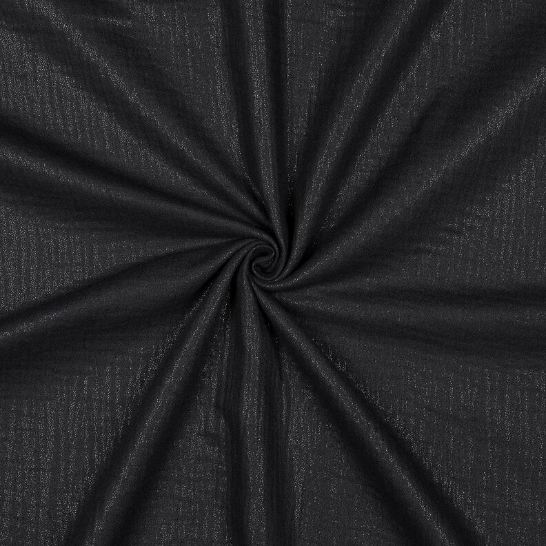 Muslin/Dubbel-krinkelväv Fina glitterprickar | Poppy Fabrics – svart,  image number 1