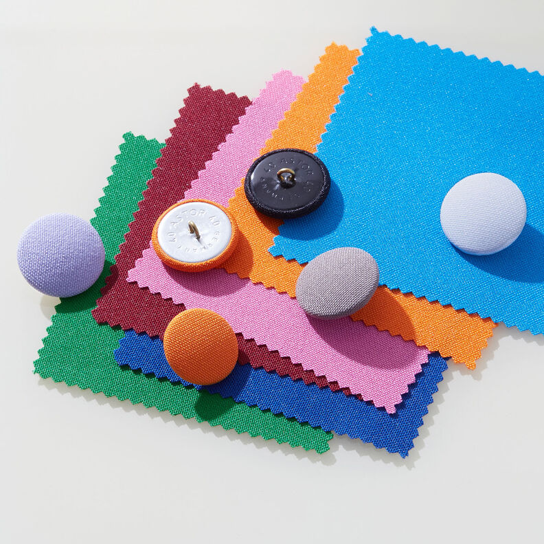 Klädd knapp, Classic Poly – vit,  image number 2