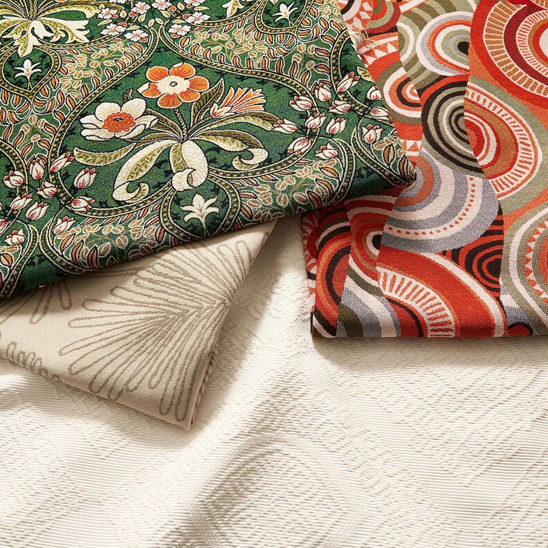 Dekorationstyg Jacquard dekorativa romber 275 cm – yllevit, image number 5