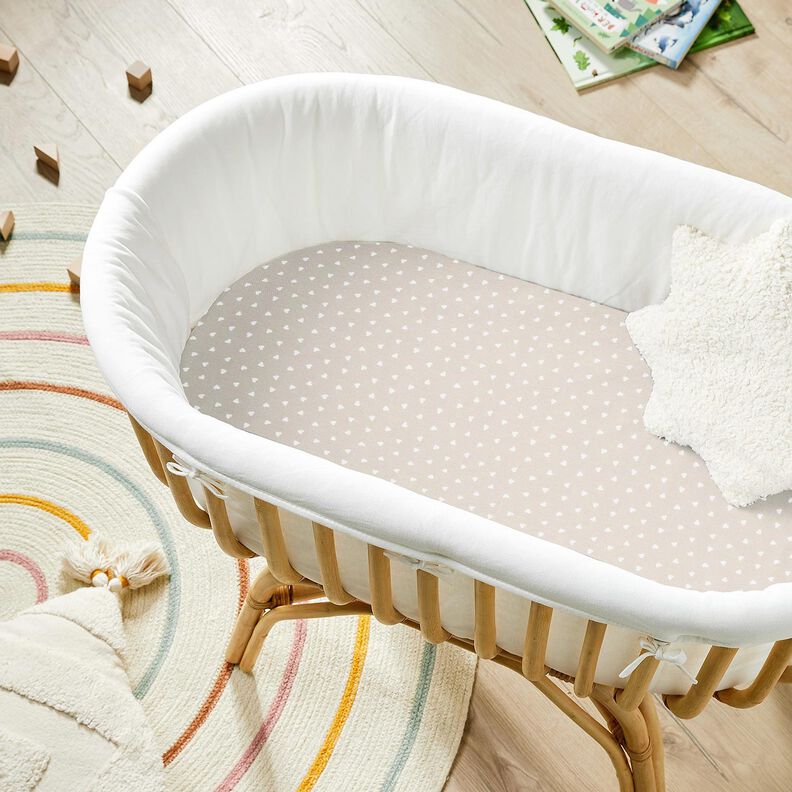 ekologisk bomullspoplin spridda hjärtan – gråbeige,  image number 8