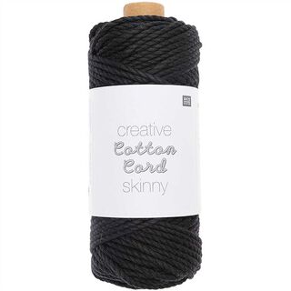 Creative Cotton Cord Skinny Makramégarn [3mm] | Rico Design – svart, 