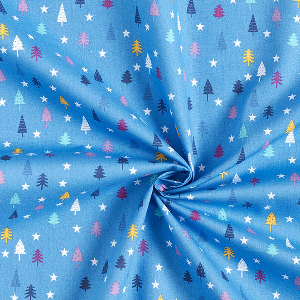 Bomullstyg Poplin minigranar – blå/vit, image number 3