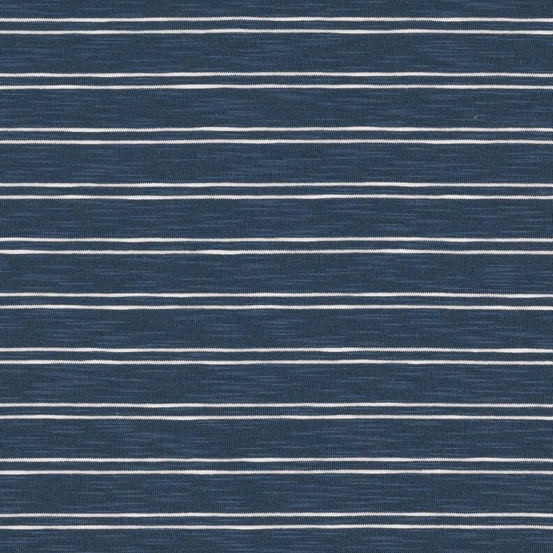 Bomullsjersey oregelbundna ränder – marinblått/vit,  image number 1