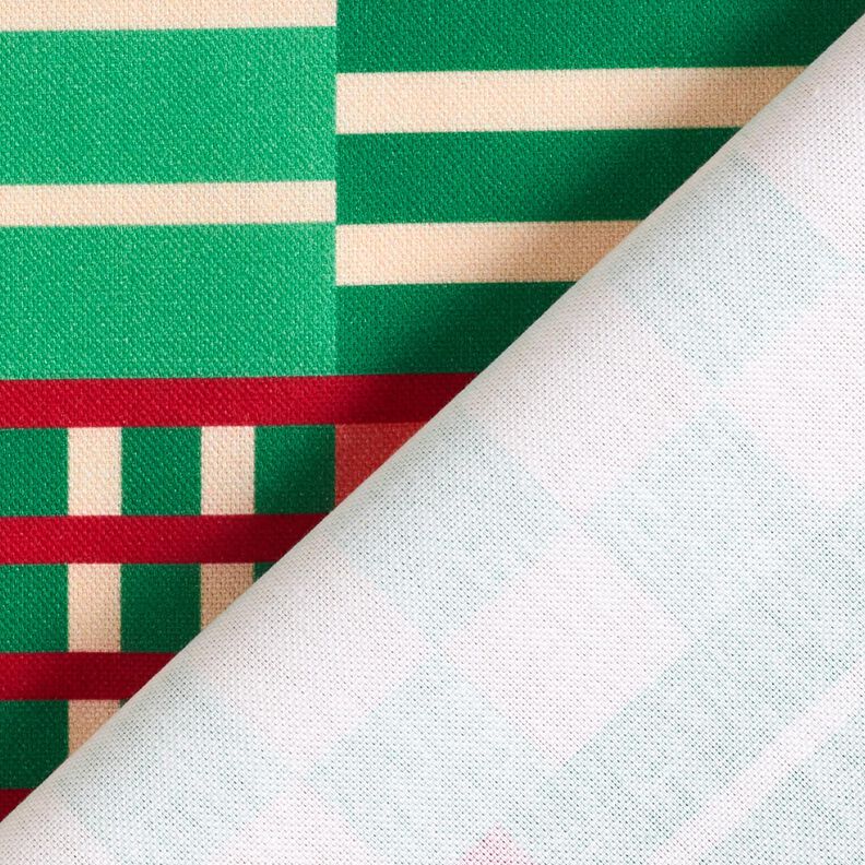 Dekorationstyg Halvpanama Moderna former – enbärsgrön/mörkröd,  image number 4